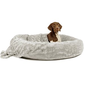 Best Friends by Sheri The Original Calming Donut Cat & Dog Bed & Throw Blanket, Gray, X-Large