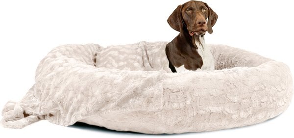 Best Friends by Sheri The Original Calming Donut Cat & Dog Bed & Throw Blanket, Oyster, X-Large slide 1 of 3