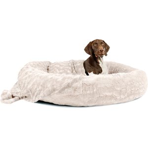 Best Friends by Sheri The Original Calming Donut Cat & Dog Bed & Throw Blanket, Oyster, X-Large