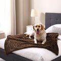 Best Friends by Sheri Calming Lux Fur Cat & Dog Blanket, Dark Brown