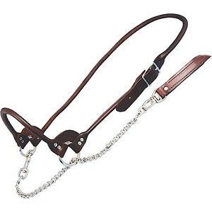 Sullivan Supply Streamline Leather Rolled Nose Show Farm Animal Halter, Brown, Small