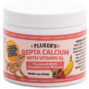 Fluker's Strawberry Banana Flavored Reptile Calcium Supplement, 4-oz bottle