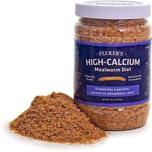 Fluker's Hi Calcium Mealworm Diet Reptile Food, 12-oz bag