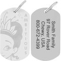 Disney Princess Tiana "Ambitious" Personalized Dog & Cat ID Tag, Rectangle