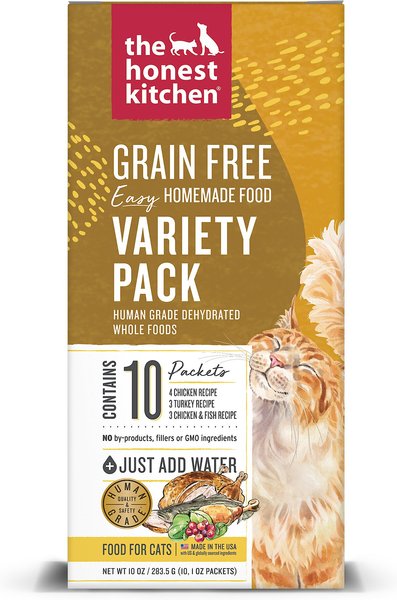 The Honest Kitchen Dehydrated Grain-Free Variety Pack Cat Food, 10-oz slide 1 of 5