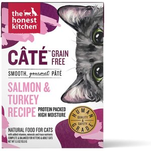 The Honest Kitchen Grain-Free Salmon & Turkey Pate Wet Cat Food, 5.5-oz, case of 12