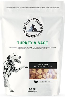 Elixir Kitchens Turkey & Sage Freeze Dried Dog & Cat Treats, 3-oz bag, slide 1 of 1
