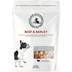 Elixir Kitchens Beef & Barley Freeze Dried Dog & Cat Treats, 3-oz bag