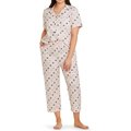 CON.STRUCT Cat Floral Print Women's Pajama Set, Pink, XX-Large