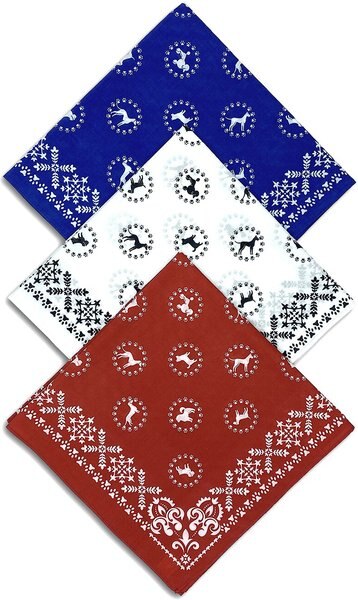 CON.STRUCT Dog Geo Face Bandana, 3 count, One Size, Red slide 1 of 6