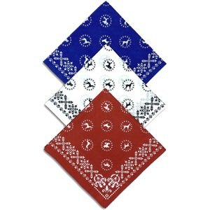 CON.STRUCT Dog Geo Face Bandana, 3 count, One Size, Red