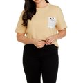 CON.STRUCT Solid Dog Sketch Women's Short Sleeve Crew Neck T-Shirt, Tan, Medium