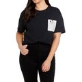 CON.STRUCT Solid Dog Sketch Women's Short Sleeve Crew Neck T-Shirt, Black, XX-Large