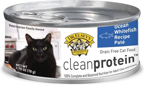 Dr. Elsey's cleanprotein Whitefish Pate Grain-Free Canned Cat Food, 2.75-oz, case of 24 slide 1 of 6