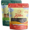 Beg & Barker Chicken Breast & Beef Liver Strips Dog Jerky Treats, 4-oz bag, case of 2