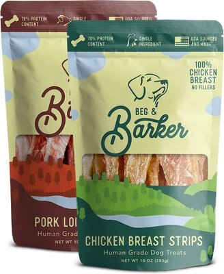 Beg & Barker Chicken Breast & Pork Loin Strips Dog Jerky Treats, slide 1 of 1