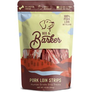 Beg & Barker Pork Loin Strips Dog Jerky Treats, 10-oz bag