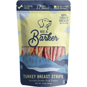 Beg & Barker Turkey Breast Strips Dog Jerky Treats, 10-oz bag