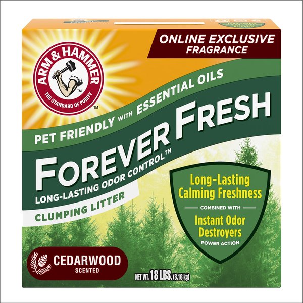Arm & Hammer Litter Forever Fresh Cedarwood Clumping Cat Litter, 18-lb box slide 1 of 7