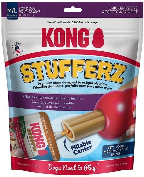 KONG Stufferz Chicken Dog Treats, 8-oz bag, Medium/Large slide 1 of 3
