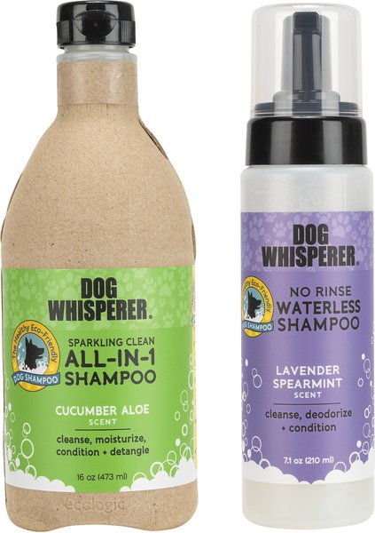 Dog Whisperer Sparkling Clean All- In-1 Shampoo + No Rinse Waterless Dog Shampoo, 16-oz bottle & 7.1-oz bottle slide 1 of 2