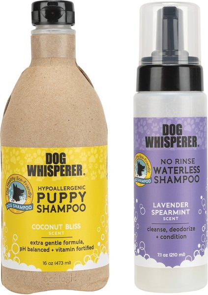 Dog Whisperer Hypoallergenic Puppy Shampoo + No Rinse Waterless Dog Shampoo, 16-oz bottle & 7.1-oz bottle slide 1 of 2