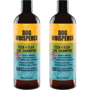 Dog Whisperer Dog Flea & Tick Shampoo, 16-oz bottle, case of 2