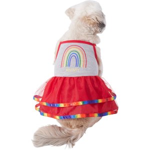 Wagatude Rainbow Positivity Dog Dress, Medium