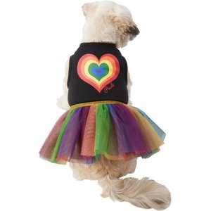 Wagatude Rainbow Heart Tank Dog Dress, XX-Small