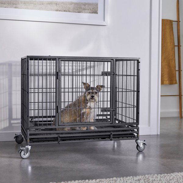 Frisco Ultimate Lightweight Heavy Duty Foldable & Stackable Steel Metal Single Door Dog Crate, Med: 37-in L x 25-in W x 34-in H slide 1 of 9