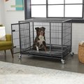 Frisco Ultimate Lightweight Heavy Duty Foldable & Stackable Steel Metal Single Door Dog Crate, Large: 42-in L x 29-in W x 36-in H