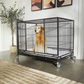 Frisco Ultimate Lightweight Heavy Duty Foldable & Stackable Steel Metal Single Door Dog Crate, X-Large: 48-in L x 33-in W x 38-in H
