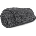 PetAmi Fluffy Waterproof Cat & Dog Blanket, Grey, Medium