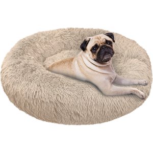 PetAmi Donut Cat & Dog Bed, Taupe, Small