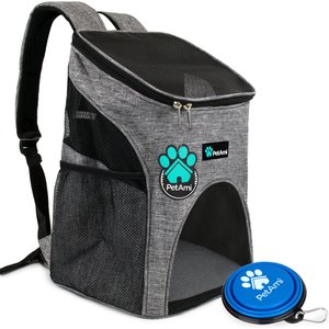 PetAmi Premium Backpack Dog & Cat Carrier, Heather Gray