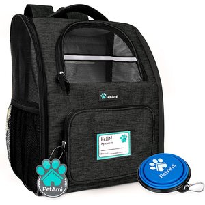 PetAmi Deluxe Backpack Dog & Cat Carrier, Charcoal