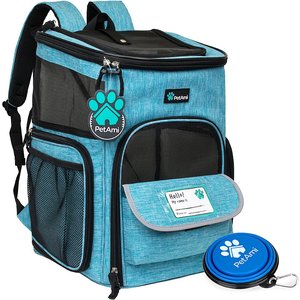 PetAmi Airline Approved Backpack Dog & Cat Carrier, Turquoise