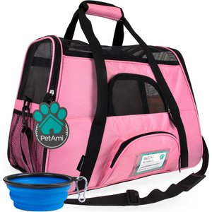 PetAmi Premium Airline Approved Soft-Sided Dog & Cat Travel Carrier, Pink, Small
