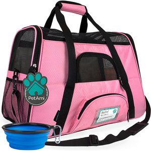 PetAmi Premium Airline Approved Soft-Sided Dog & Cat Travel Carrier, Pink, Large