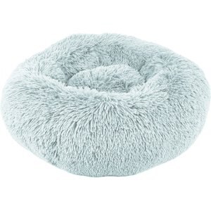 Precious Tails Super Lux Fur Bolster Cat & Dog Bed, Blue, Medium