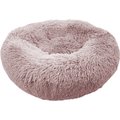 Precious Tails Super Lux Fur Bolster Cat & Dog Bed, Pink, Medium