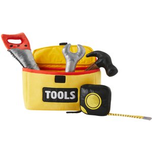 soft yellow tool box with tools inside toy