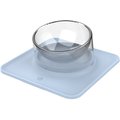 Pet Life Surface Anti-Skid Anti-Spill Curved Clear Removable Dog & Cat Bowl, Blue