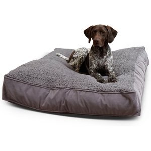 Happy Hounds Bailey Removable Cover Rectangle Pillow Dog Bed, Gray, Large