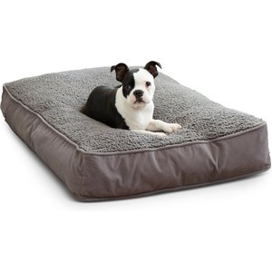 Happy Hounds Bailey Removable Cover Rectangle Pillow Dog Bed, Gray, Small
