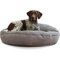 Happy Hounds Scooter Deluxe Round Pillow Dog Bed w/ Removable Cover, Gray, Medium
