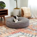 Happy Hounds Scooter Deluxe Round Pillow Dog Bed w/ Removable Cover, Gray, Small