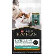Purina Pro Plan LiveClear Kitten Chicken & Rice Formula Dry Cat Food, 3.2-lb bag