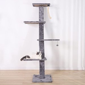 Max & Marlow 72-in Wall-Leaning Cat Tree with Perches, Gray