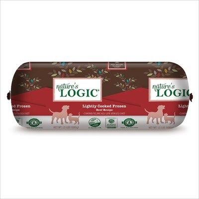 Nature's Logic Lightly Cooked Beef Recipe Frozen Dog Food, 1.5-lb roll, case of 8, slide 1 of 1